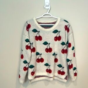 Shrinking violet fuzzy sweater size large